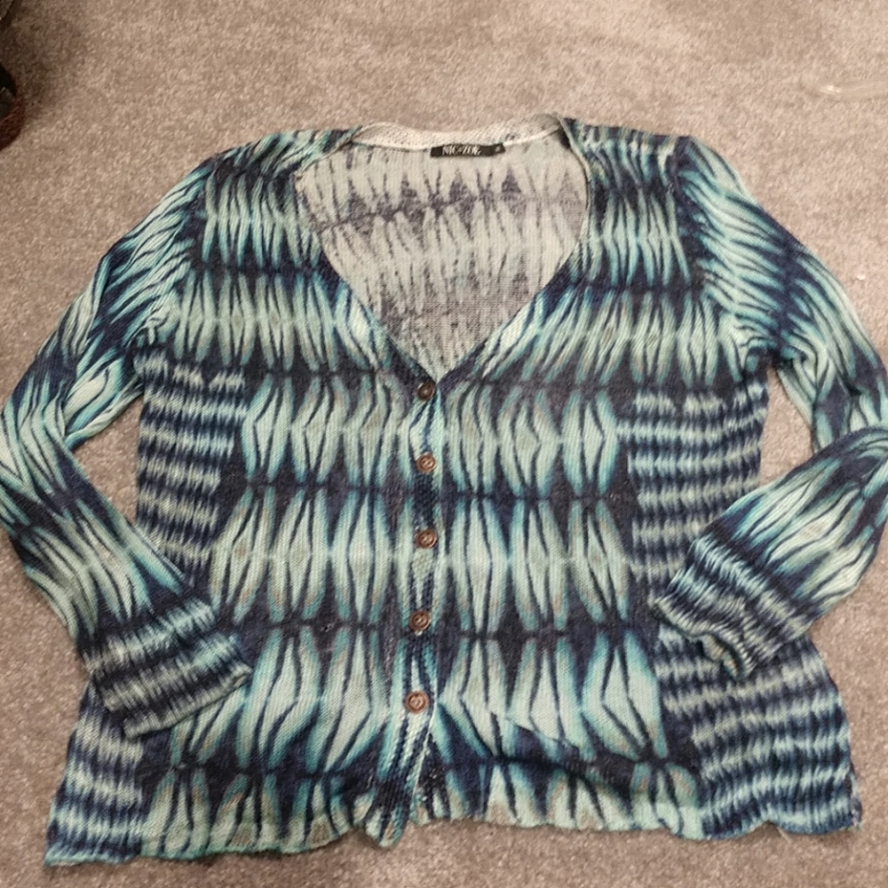 Lightweight cardigan in shades of blue
